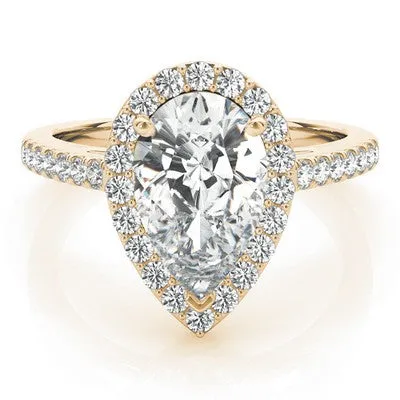 Pear Shape Halo Engagement Ring