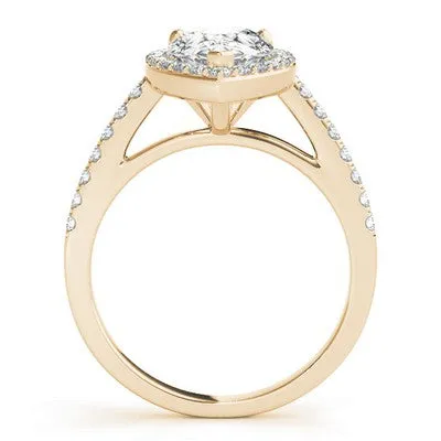 Pear Shape Halo Engagement Ring