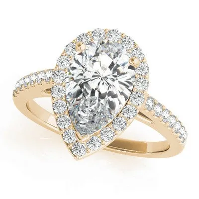 Pear Shape Halo Engagement Ring