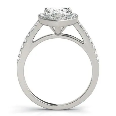 Pear Shape Halo Engagement Ring