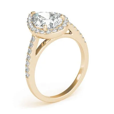Pear Shape Halo Engagement Ring