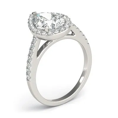 Pear Shape Halo Engagement Ring