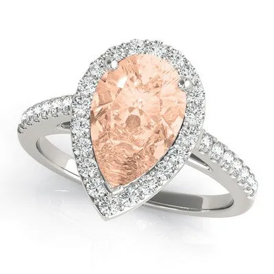 Pear Shape Halo Engagement Ring