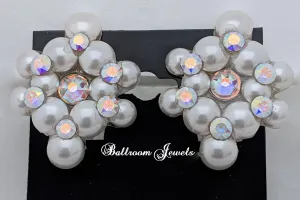 Pearl and AB Austrian crystal earring