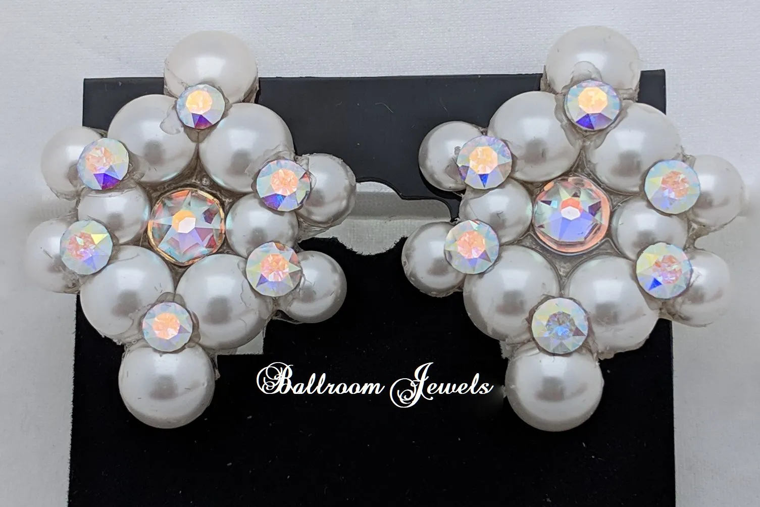 Pearl and AB Austrian crystal earring