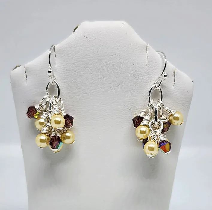 Pearl and Crystal Cluster Earrings (special order - sold out)