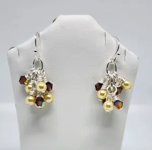 Pearl and Crystal Cluster Earrings (special order - sold out)