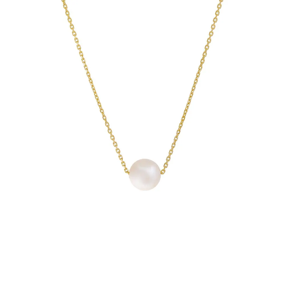 Pearl Chain Necklace 14K