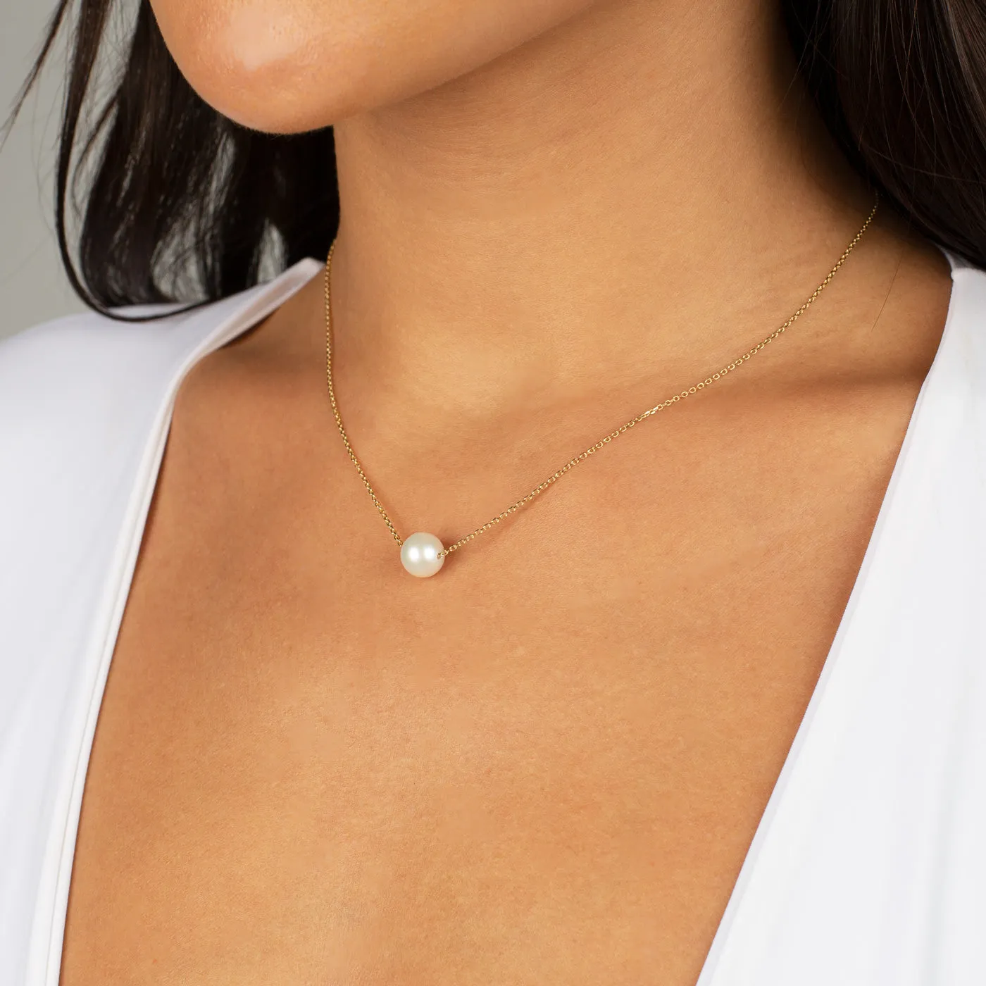 Pearl Chain Necklace 14K