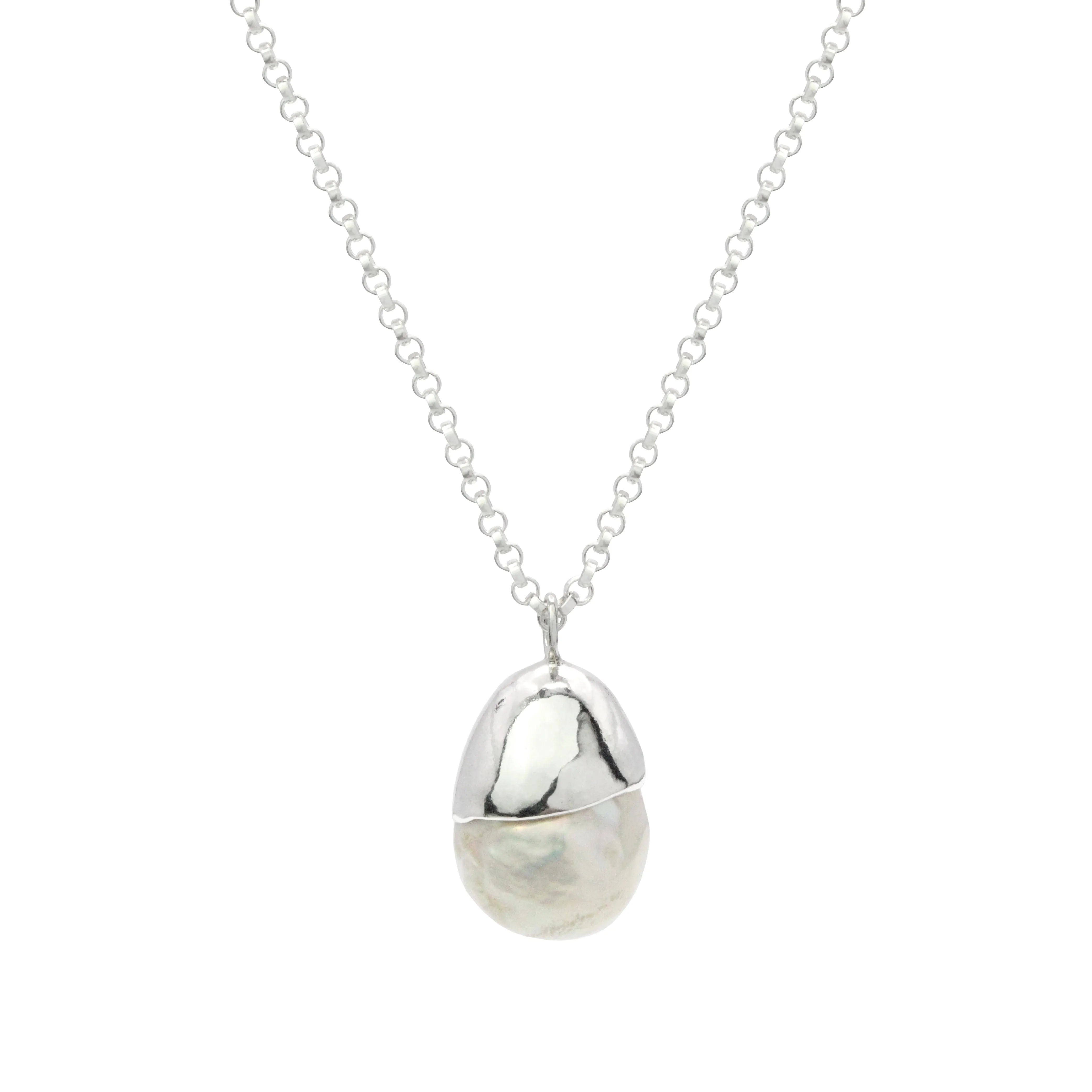 Pearl Drop Necklace | Silver