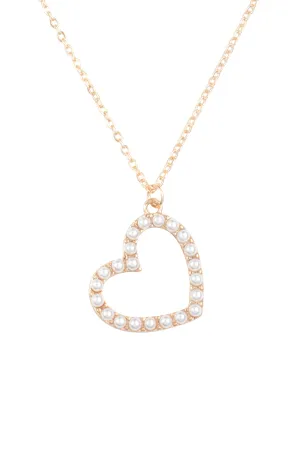 PEARL HEART PENDANT NECKLACE