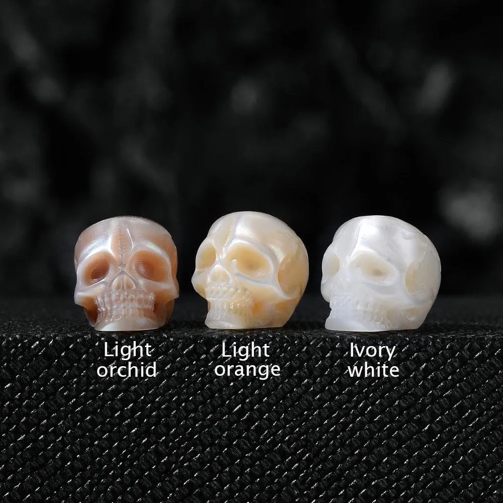 Pearl Skull on Ring Band Pendant