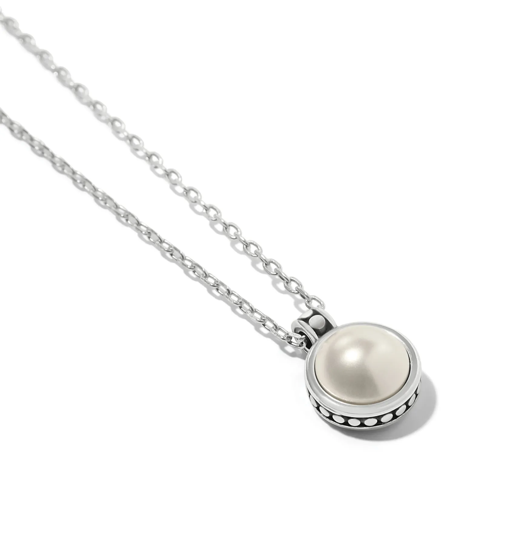 Pebble Dot Medallion Pearl Necklace