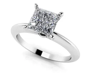 Perfect Princess Cut Lab-Grown Diamond Solitaire Engagement Ring with 1.50 ct.(finished) 7.4mm