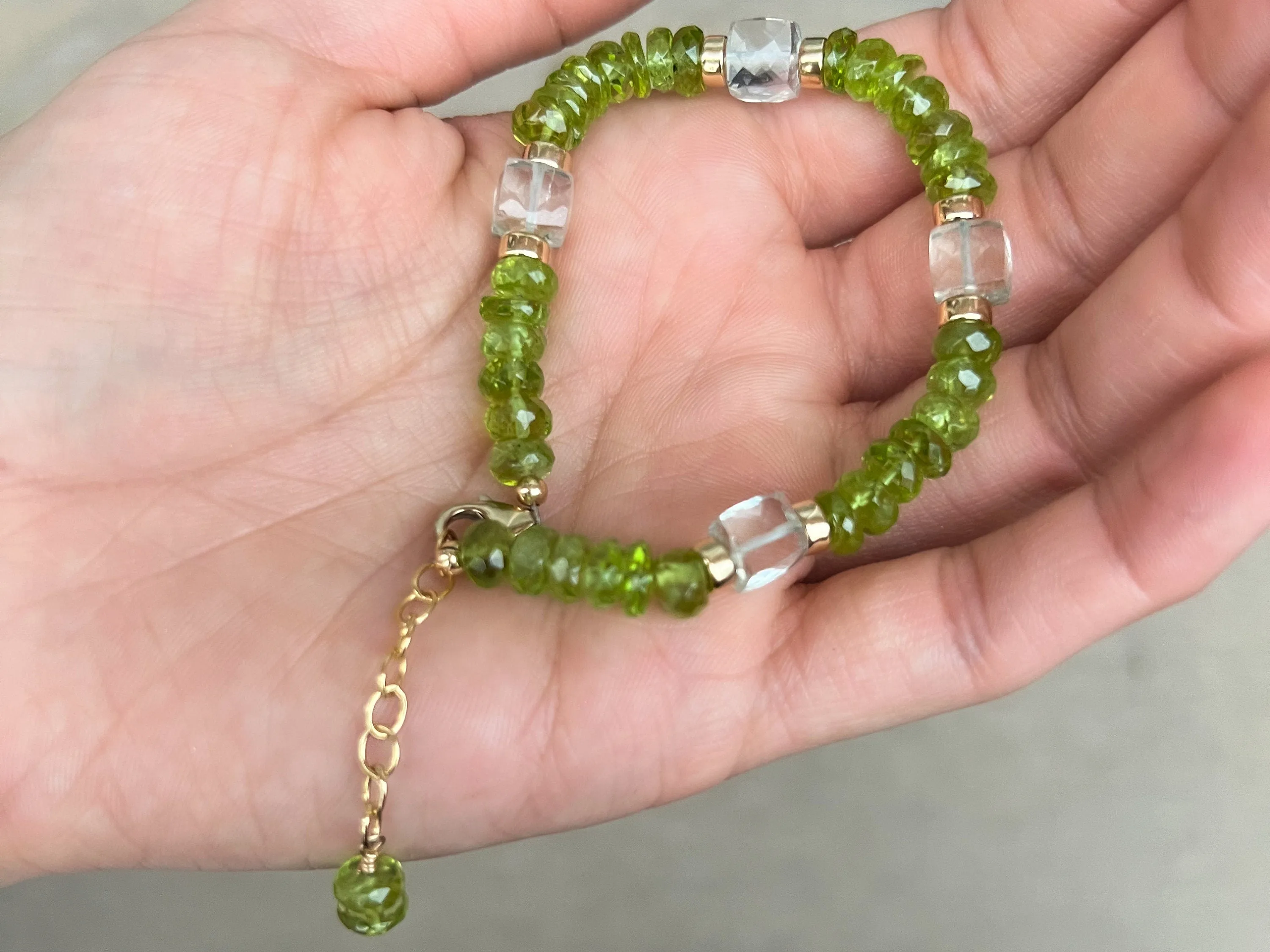 Peridot and Green Amethyst Bracelet