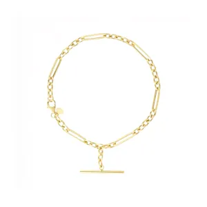 Petite Paperclip Chain Bracelet with Toggle