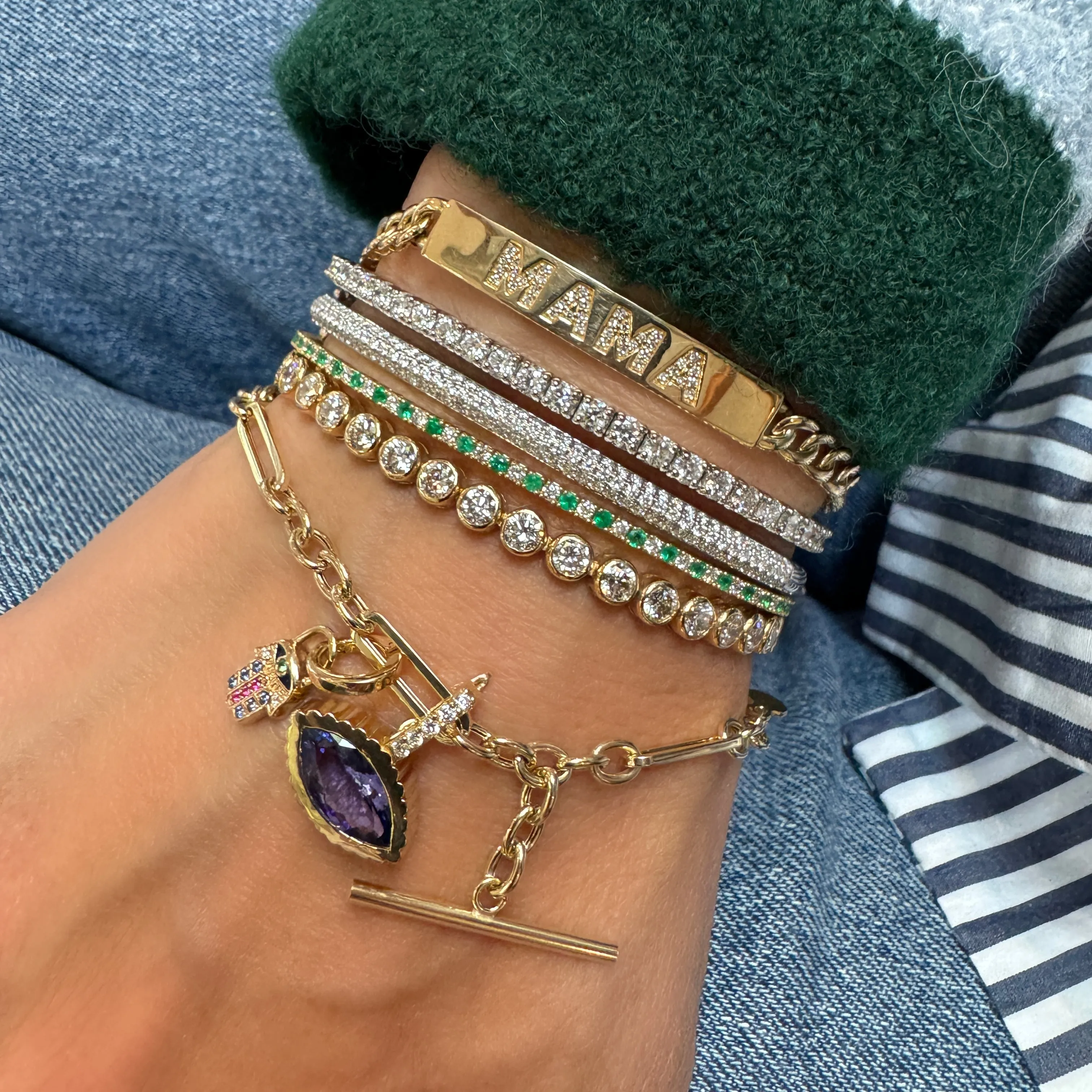 Petite Paperclip Chain Bracelet with Toggle