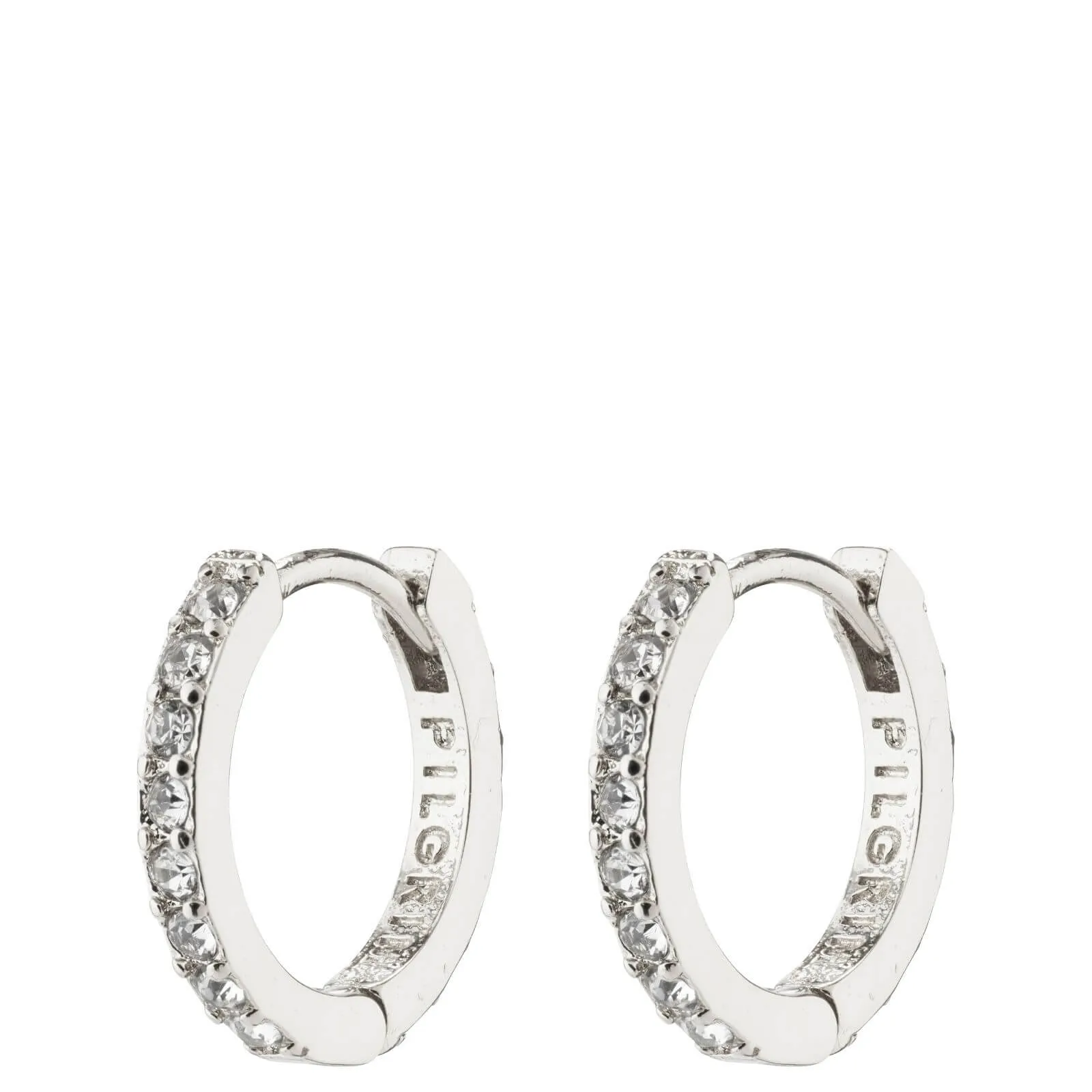 Pilgrim Ebna Silver Crystal Small Hoop Earrings