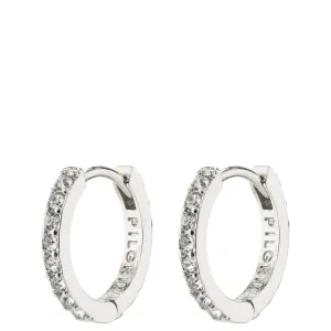 Pilgrim Ebna Silver Crystal Small Hoop Earrings