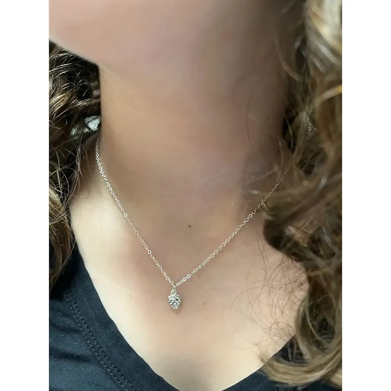 Pinecone Necklace in Sterling Silver Plate