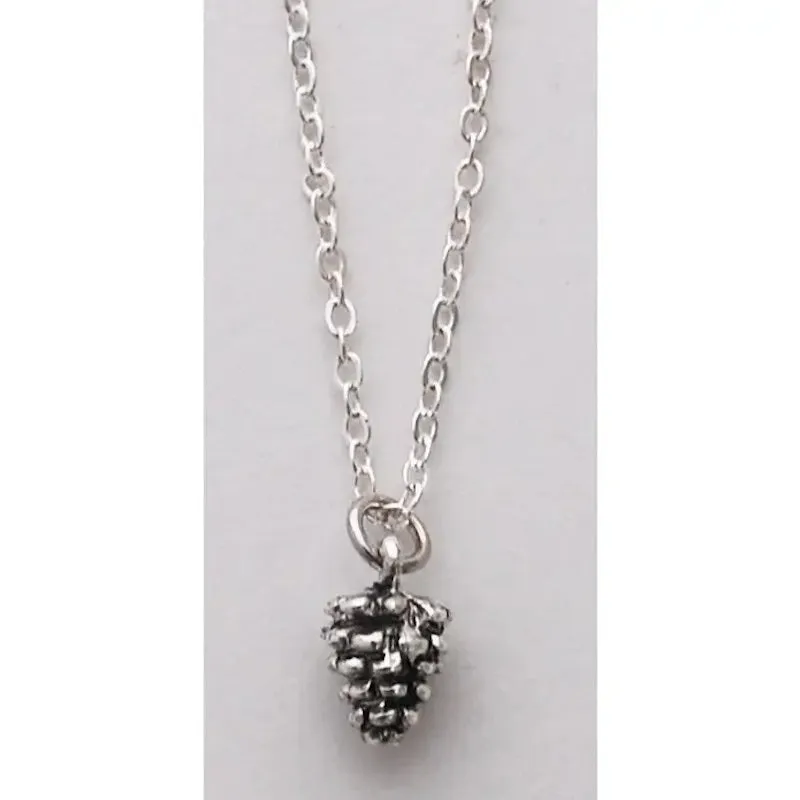 Pinecone Necklace in Sterling Silver Plate
