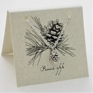 Pinecone Necklace in Sterling Silver Plate