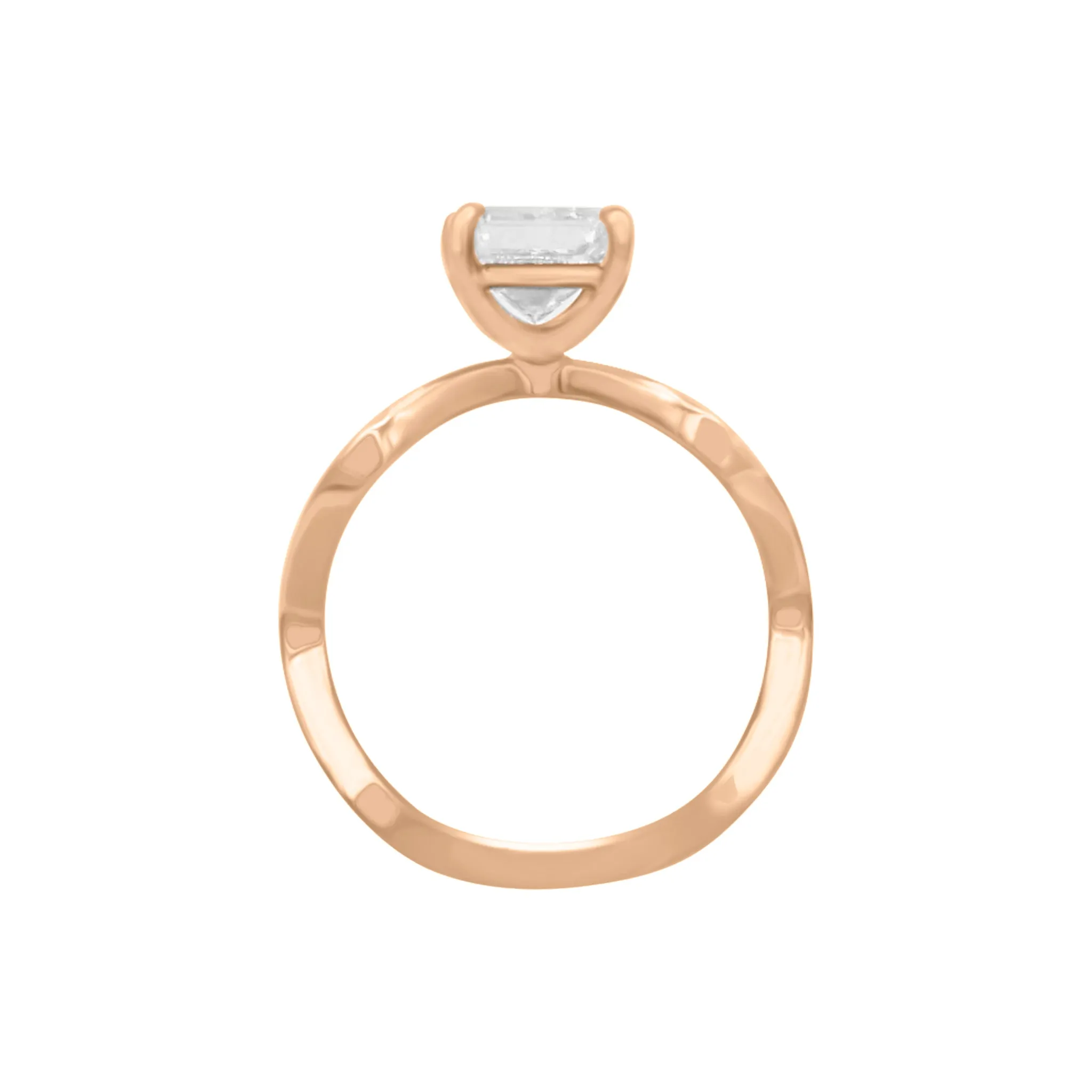 Plain Wavy Engagement Ring Setting