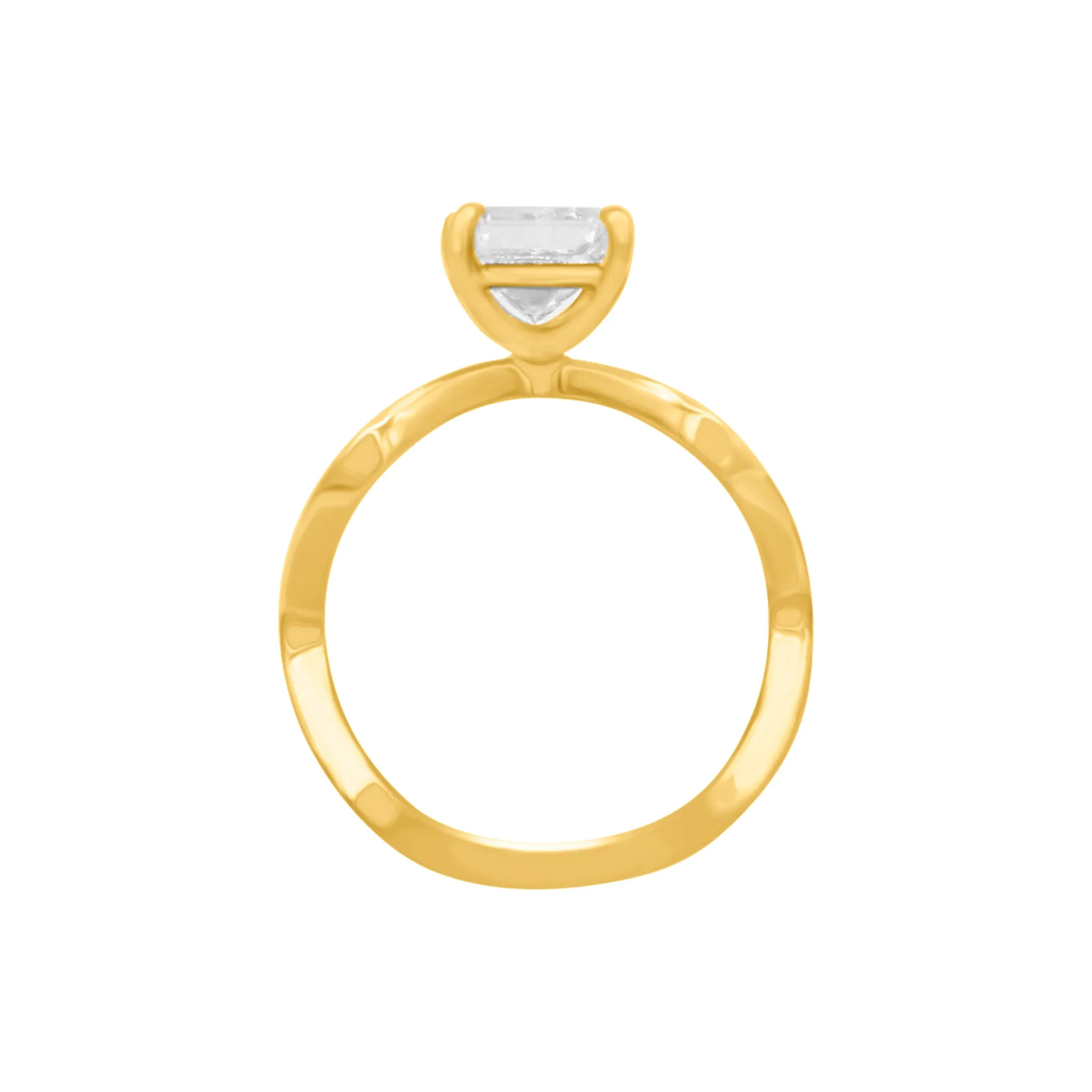 Plain Wavy Engagement Ring Setting