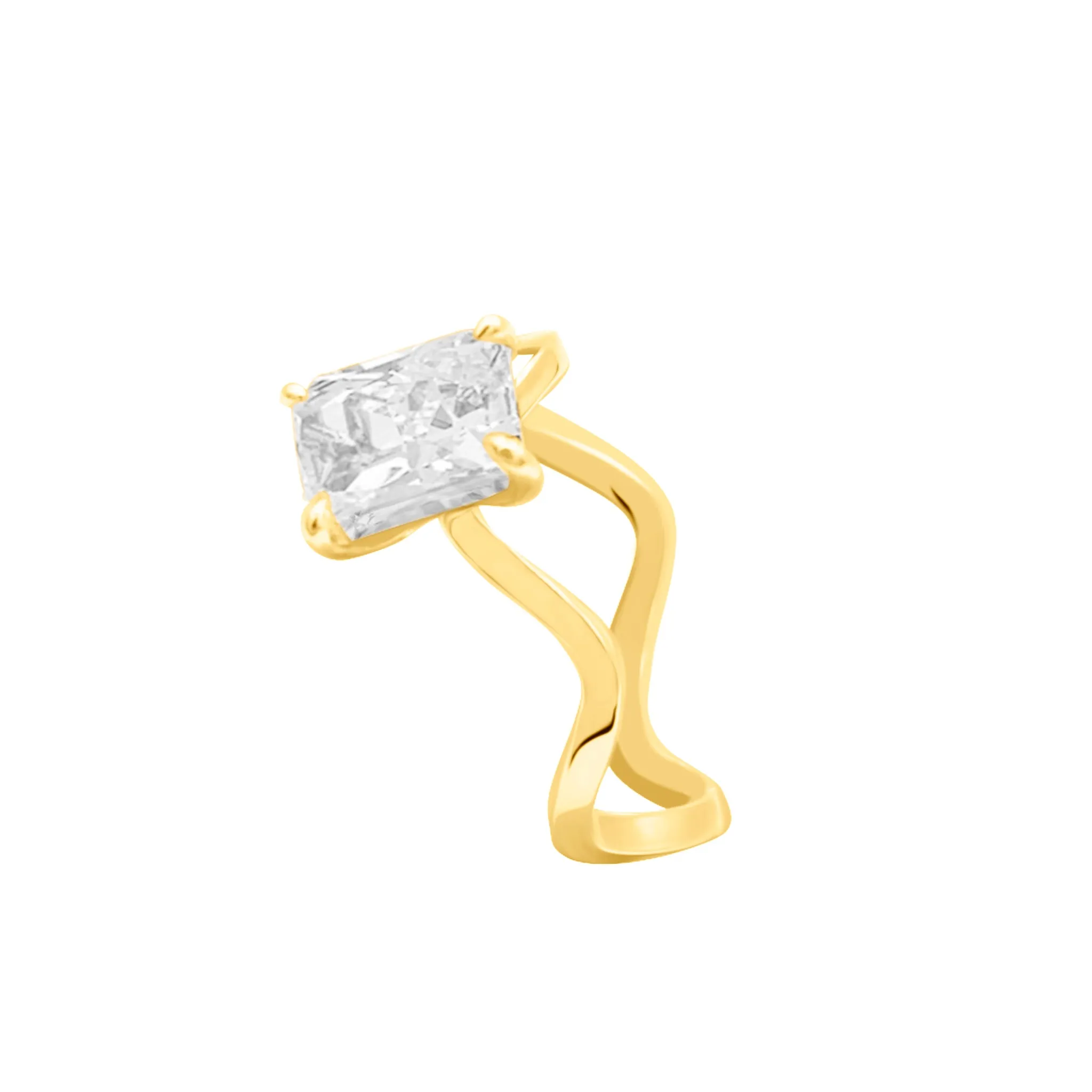 Plain Wavy Engagement Ring Setting