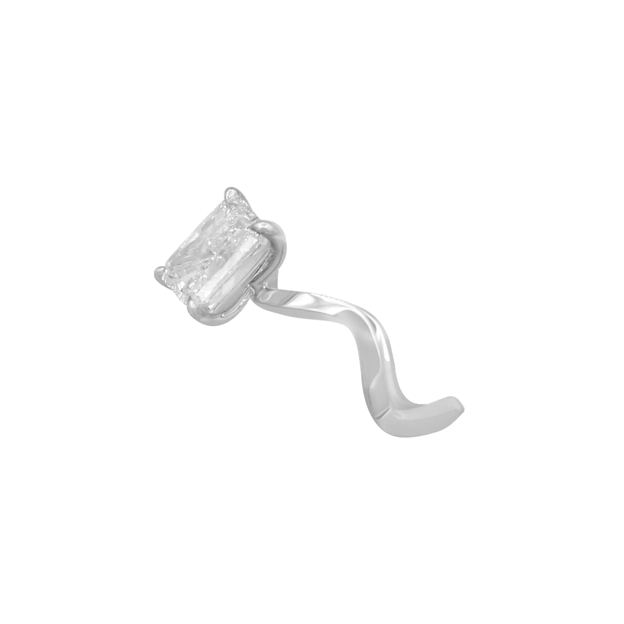 Plain Wavy Engagement Ring Setting