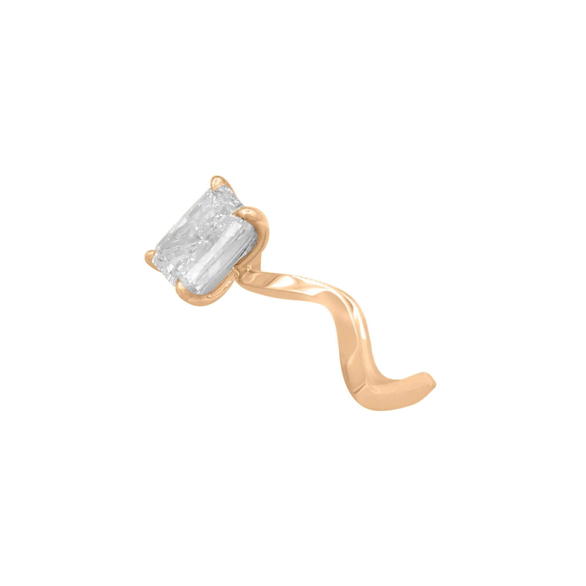 Plain Wavy Engagement Ring Setting