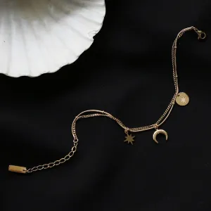 Plated Star Moon Bracelet