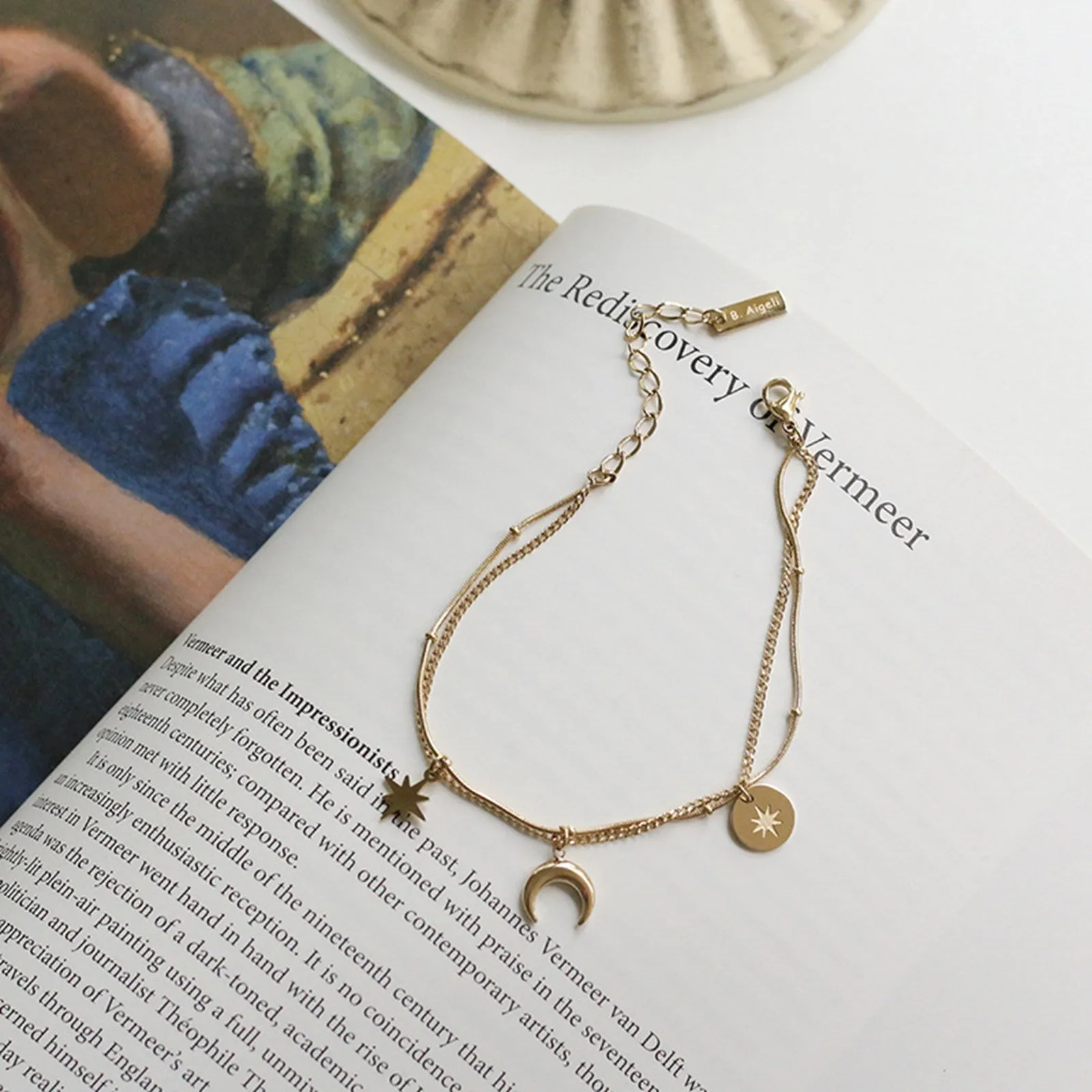 Plated Star Moon Bracelet