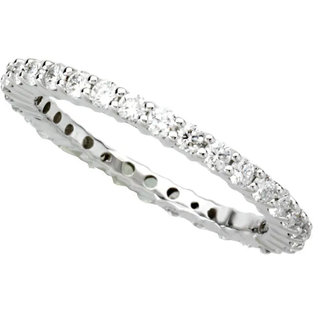 Platinum 1 CTW Diamond Eternity Band Size 7