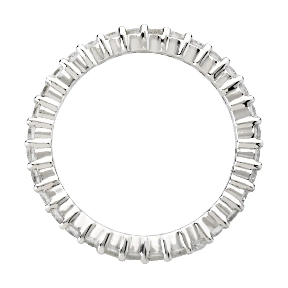 Platinum 1 CTW Diamond Eternity Band Size 7