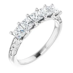 Platinum 1 CTW Natural Diamond Anniversary Band