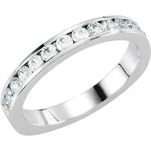 Platinum 1/2 CTW Diamond Band for 6.5mm Engagement, Size 7