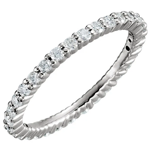 Platinum 1/2 CTW Diamond Eternity Band Size 6.5