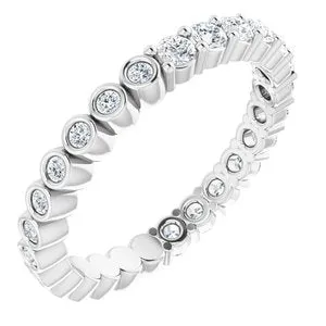 Platinum 1/2 CTW Natural Diamond Reversible Eternity Band Size 4