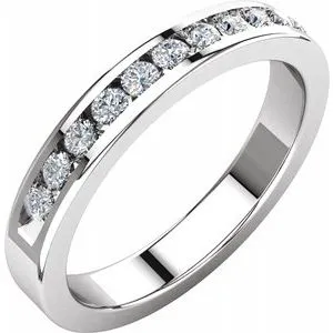 Platinum 1/3 CTW Diamond Anniversary Band Size 8