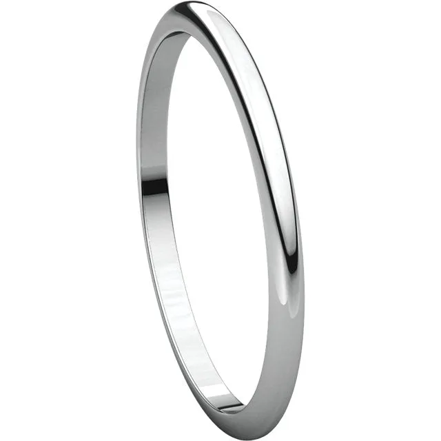 Platinum 1.5mm Half Round Band, Size 6