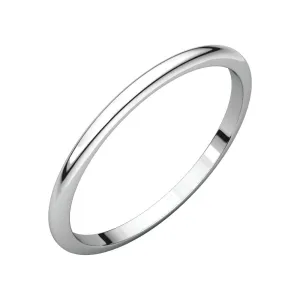 Platinum 1.5mm Half Round Band, Size 6