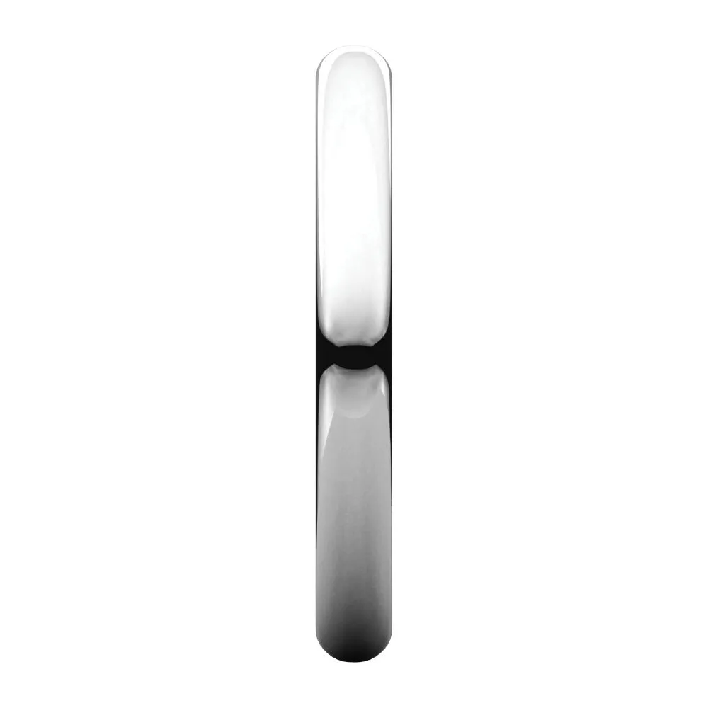 Platinum 2.5mm Half Round Band, Size 6