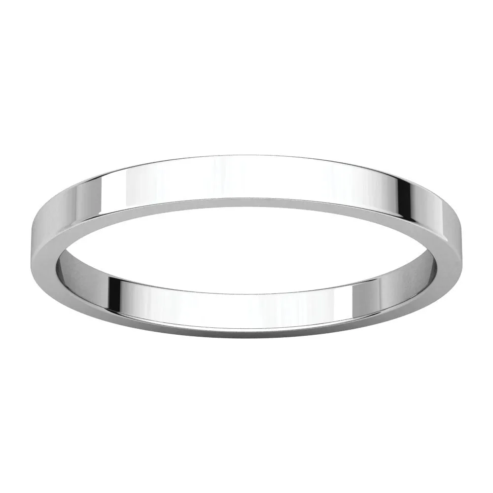 Platinum 2mm Flat Band, Size 8.5