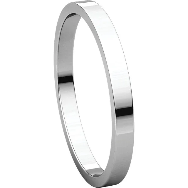 Platinum 2mm Flat Band, Size 8.5