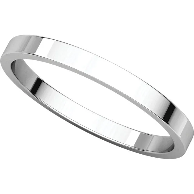 Platinum 2mm Flat Band, Size 8.5