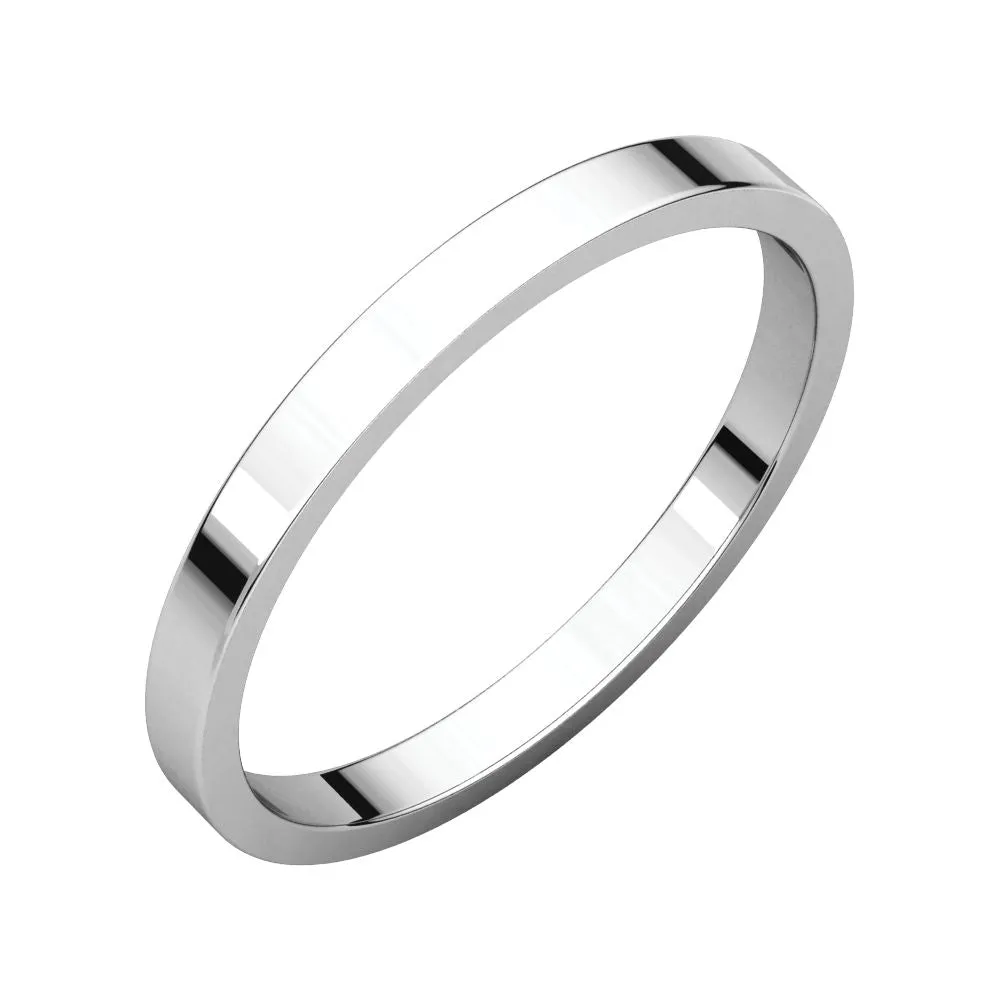 Platinum 2mm Flat Band, Size 8.5