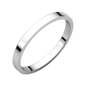 Platinum 2mm Flat Band, Size 8.5