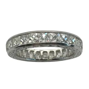Platinum 3.00 Carat Repurposed Diamond Hand Engraved Eternity Band - Size 5