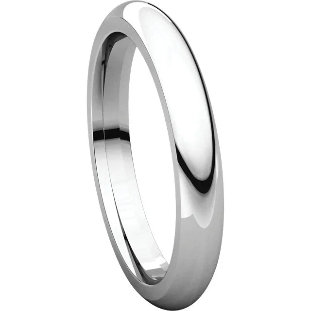 Platinum 3mm Comfort Fit Band, Size 9